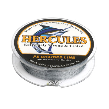 100M 109Yds Grey 10lb-300lb HERCULES PE Braided Fishing Line 8 Strands HERCULES